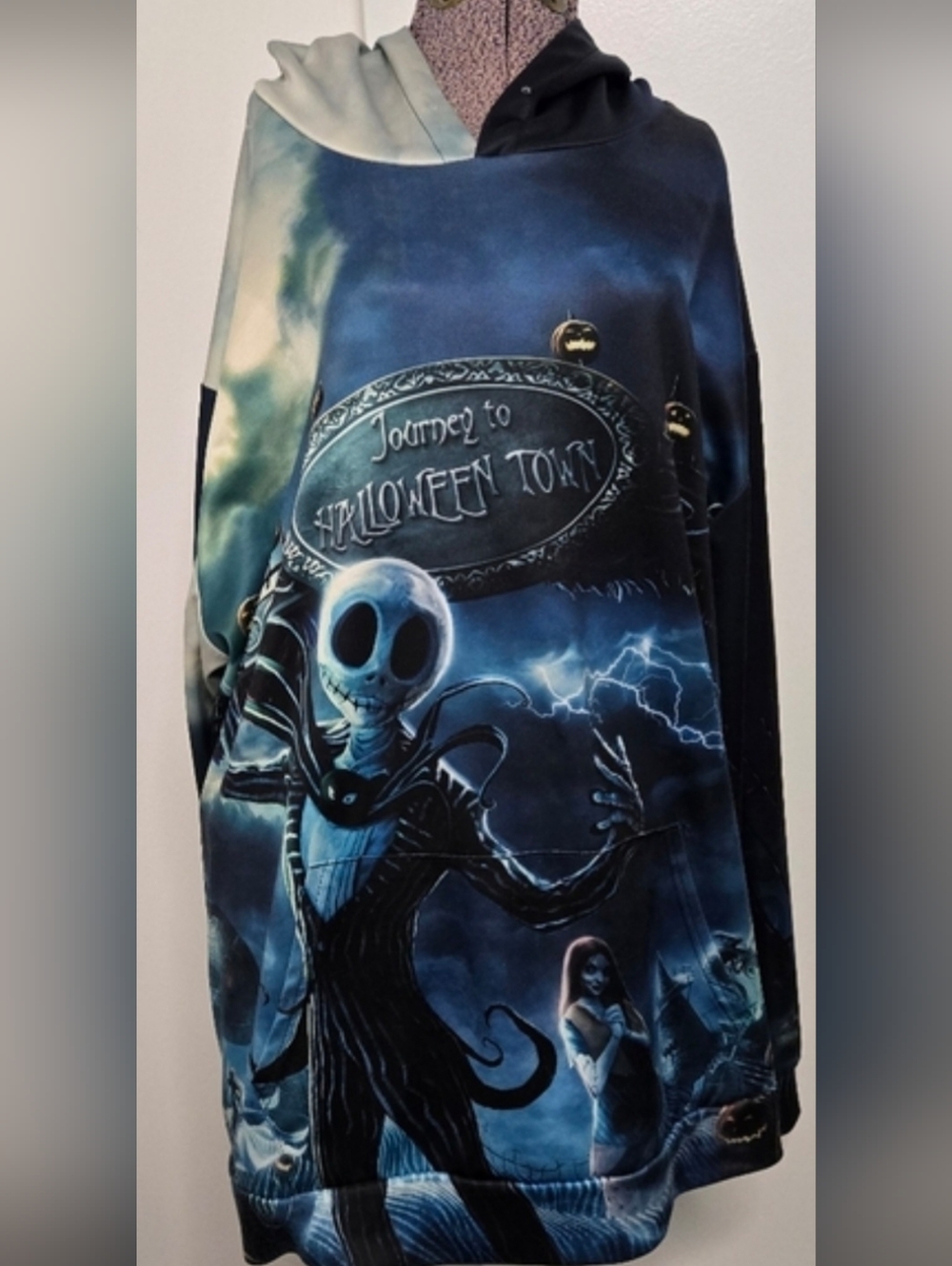 Jack Skellington Nightmare Before Christmas Journey To Halloween Town Hoodie XXL